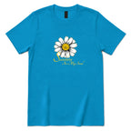 Sunshine In My Soul Boho Floral Print Tee - Sapphire Front