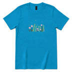 Boho Pastel Wild Meadow Floral Shirt - Sapphire Front