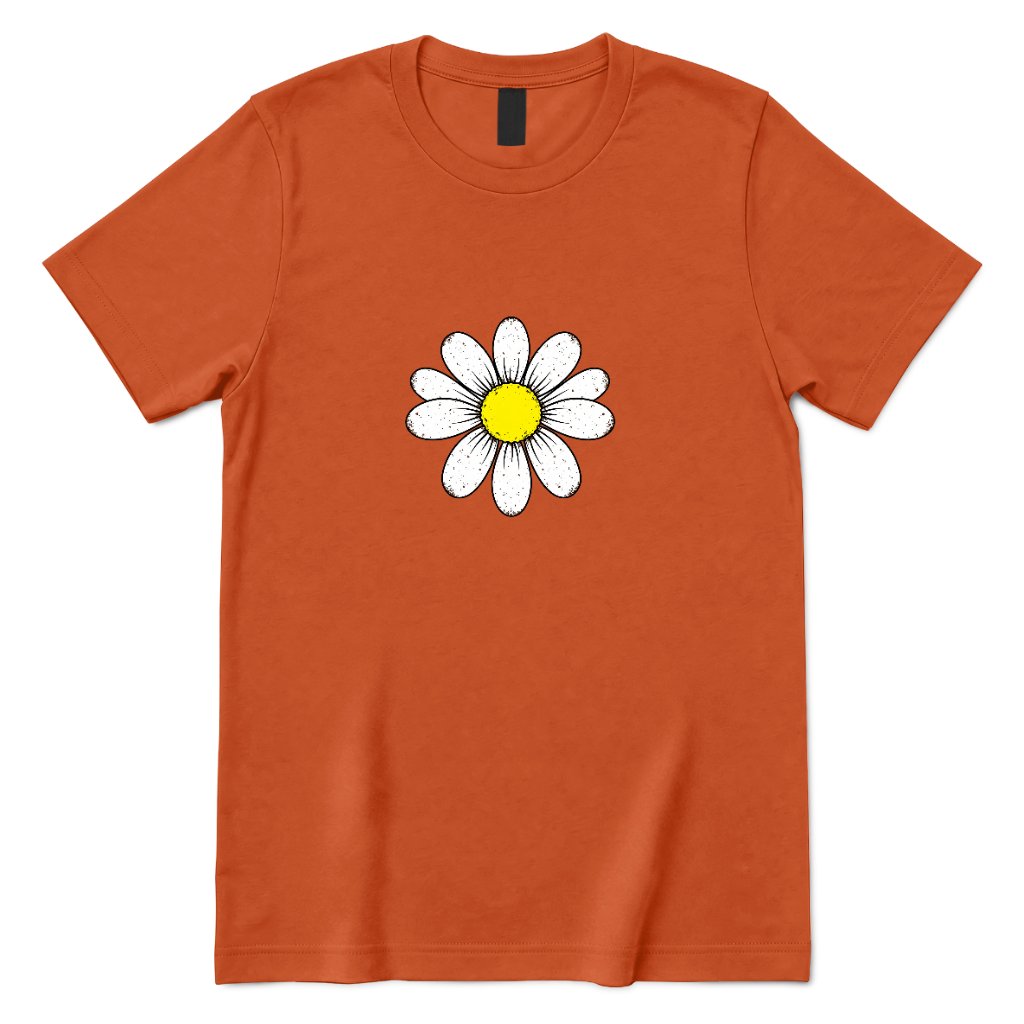 Vintage Boho Daisy Flower Graphic T‑Shirt - Texas Orange Front