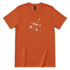 Soft Pastel Pink Floral Butterfly Graphic Tee - Texas Orange Front