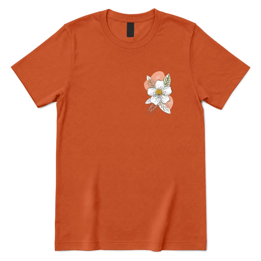 Boho Wildflower Graphic T‑Shirt - Texas Orange Front