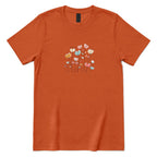 Pastel Boho Wildflower Line Art Tee - Texas Orange Front