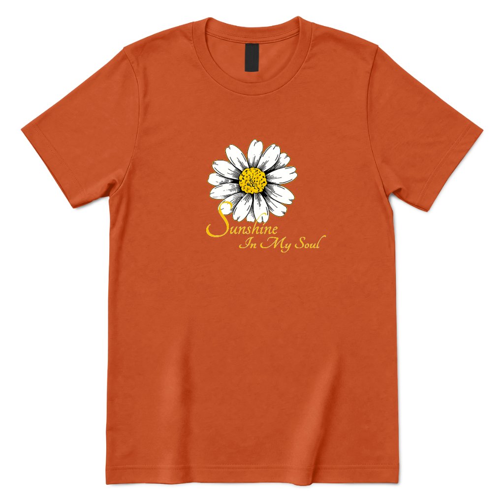 Sunshine In My Soul Boho Floral Print Tee - Texas Orange Front