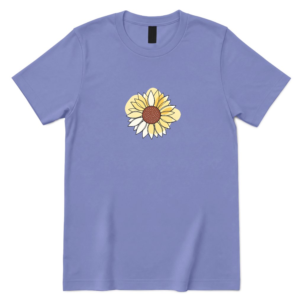 Abstract Sunflower Graphic T‑Shirt - Violet Front