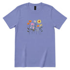 Boho Sunflower Mixed Wildflower Shirt - Violet Front