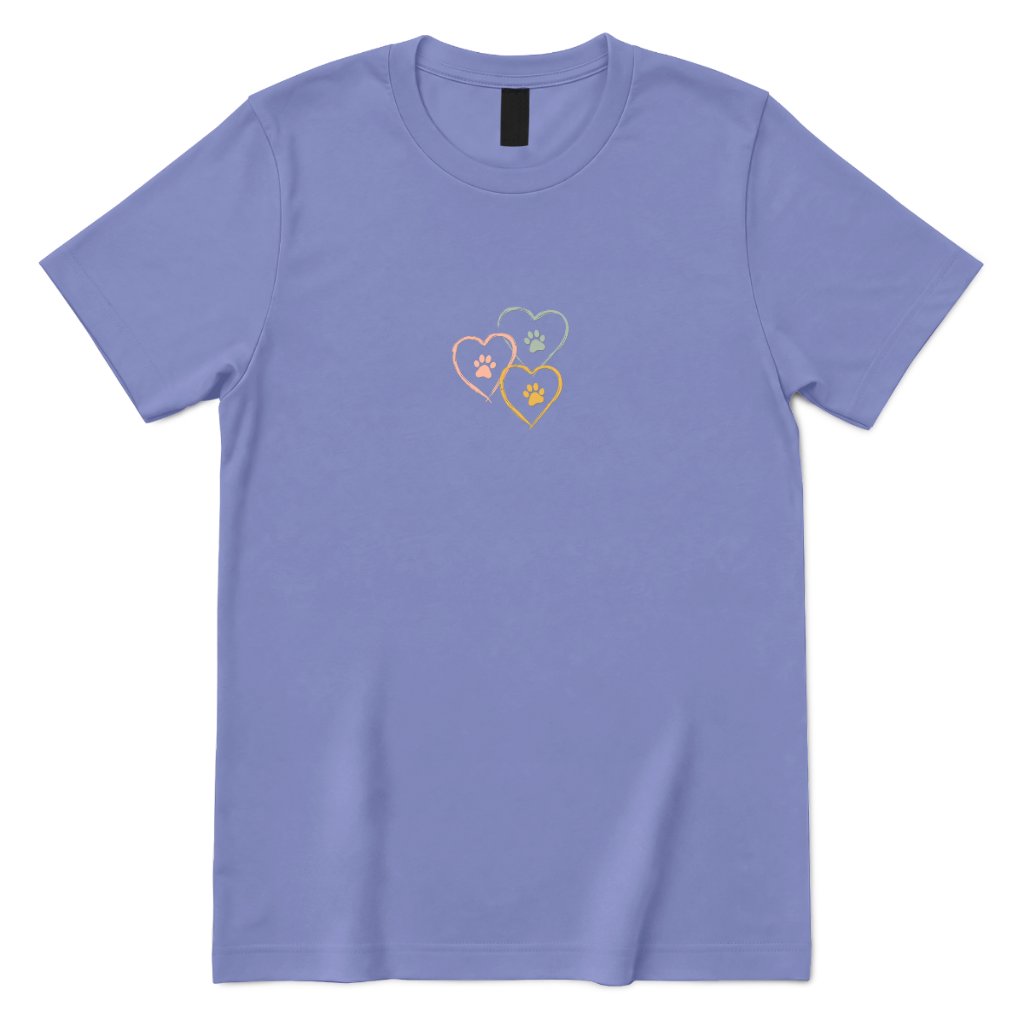 Minimal Sketch Heart Paw Graphic Tee - Violet Front