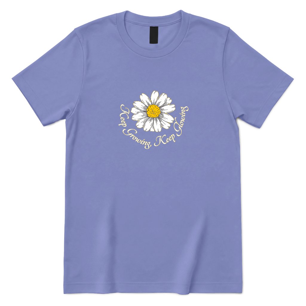 Keep Growing Keep Glowing Daisy T‑Shirt - Violet Front