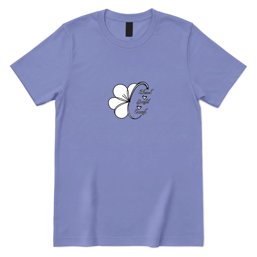 Blessed Grateful Enough Clover T‑Shirt - Violet Front