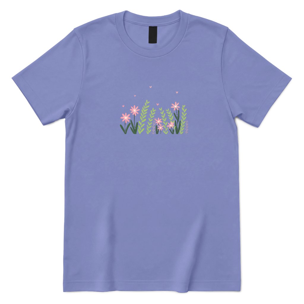 Boho Pastel Wild Meadow Floral Shirt - Violet Front