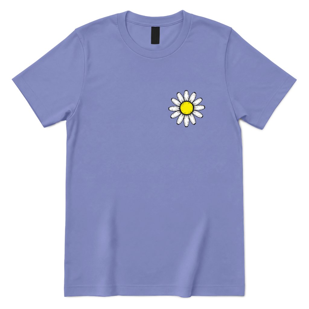 Minimal Distressed Daisy T‑Shirt - Violet Front