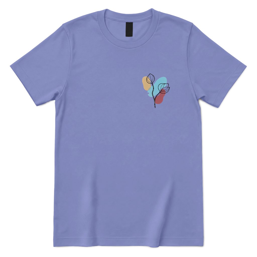 Boho Botanical Graphic Casual Top - Violet Front