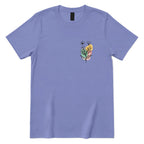Minimal Boho Abstract Floral Graphic Tee - Violet Front