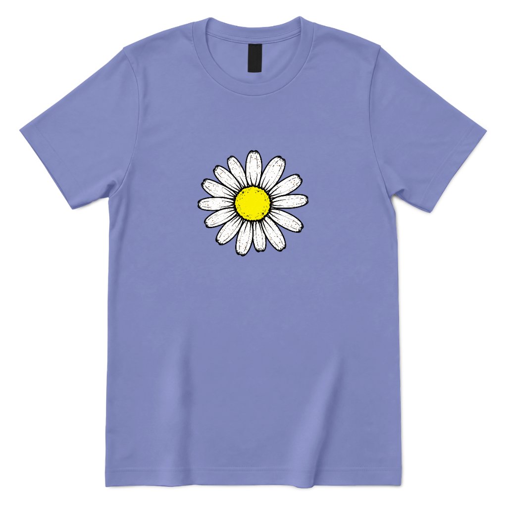 Minimal Flower Graphic Casual T‑Shirt - Violet Front
