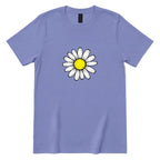 Minimal Flower Graphic Casual T‑Shirt - Violet Front