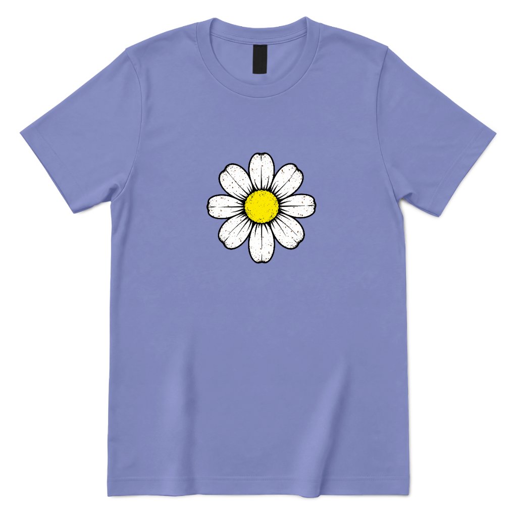 Retro Daisy Print T‑Shirt - Violet Front