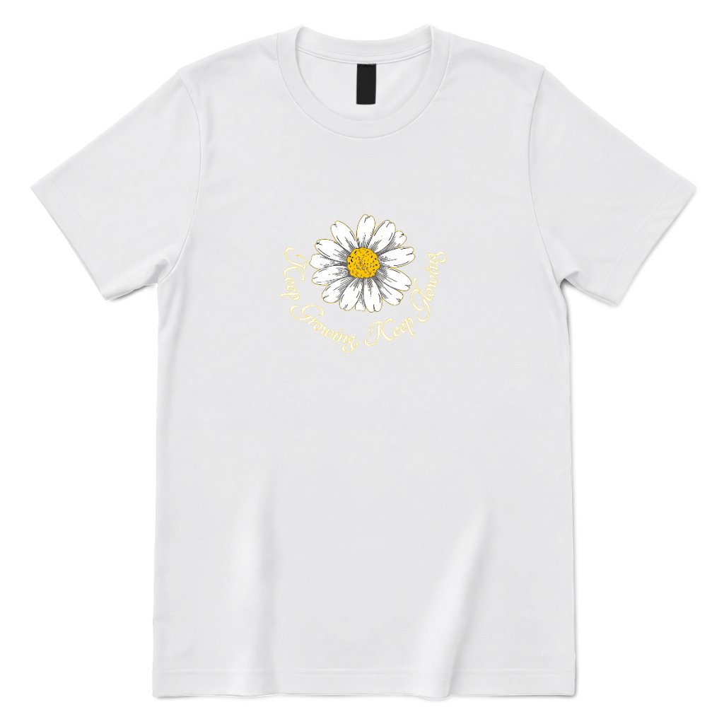 Keep Growing Keep Glowing Daisy T‑Shirt - White Front