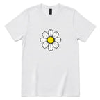 Retro Daisy Print T‑Shirt - White Front