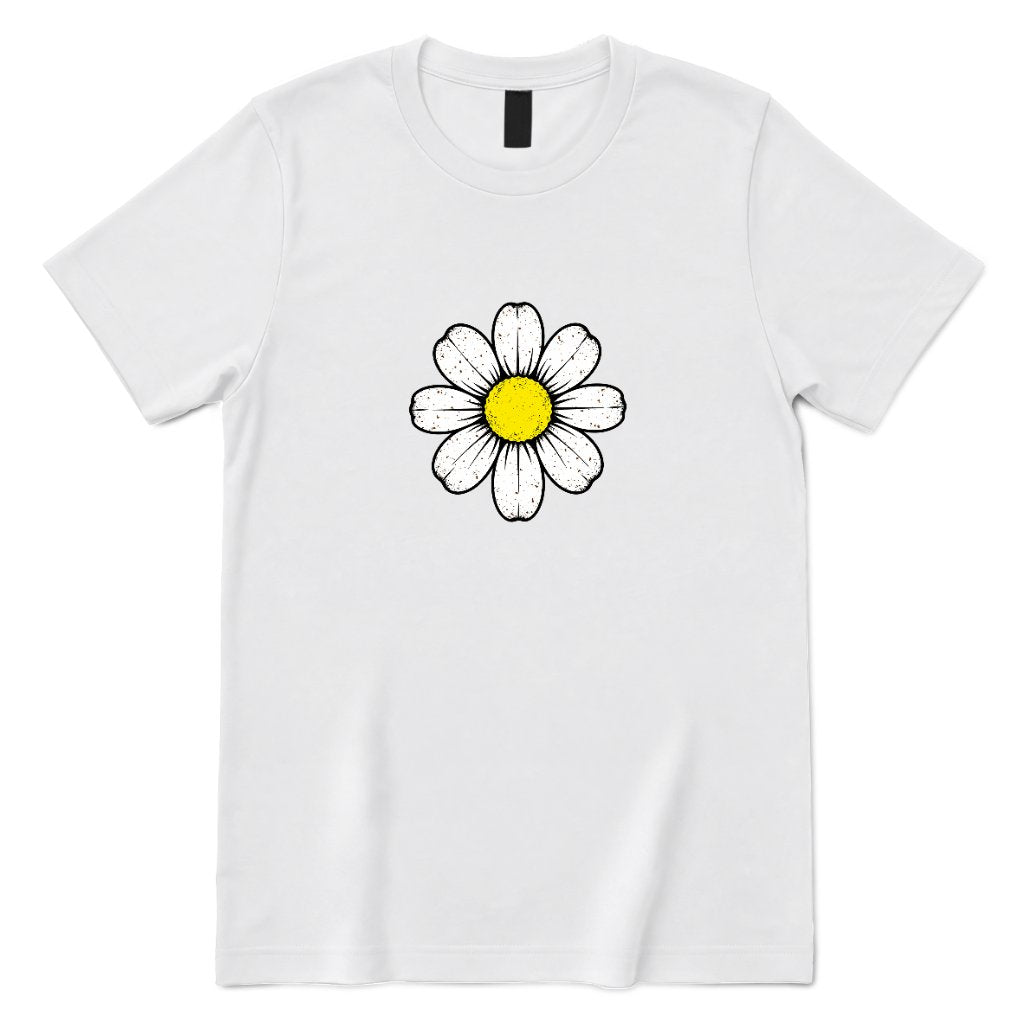 Retro Daisy Print T‑Shirt - White Front