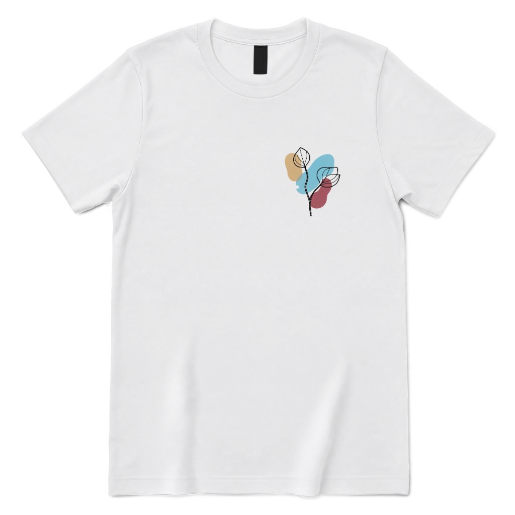 Boho Botanical Graphic Casual Top - White Front