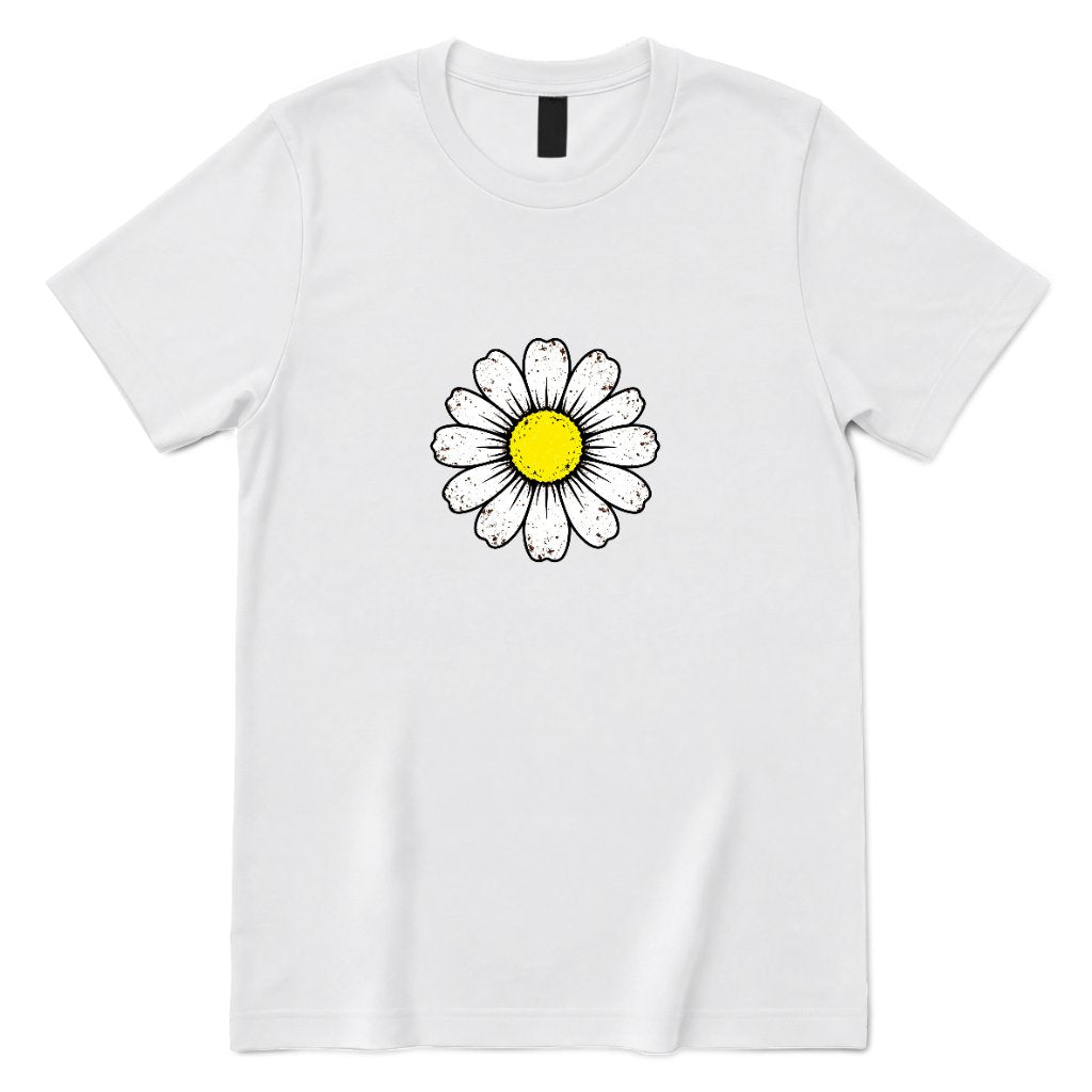 Vintage Distressed Daisy T‑Shirt - White Front