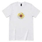 Abstract Sunflower Graphic T‑Shirt - White Front