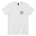 Minimal Distressed Daisy T‑Shirt - White Front