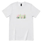 Boho Pastel Wild Meadow Floral Shirt - White Front